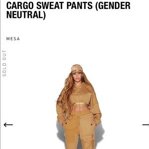 IVY PARK HONEY DRIP GENDER NEUTRAL CARGO PANTS